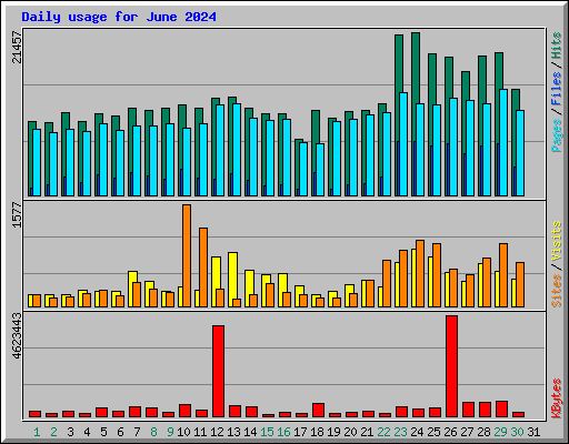 Daily usage for June 2024