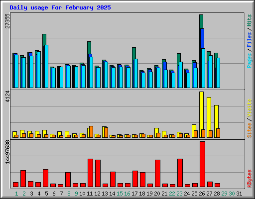 Daily usage for February 2025