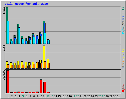Daily usage for July 2025