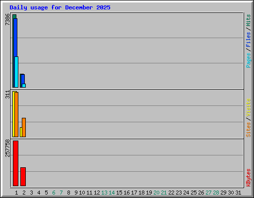 Daily usage for December 2025