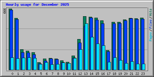 Hourly usage for December 2025