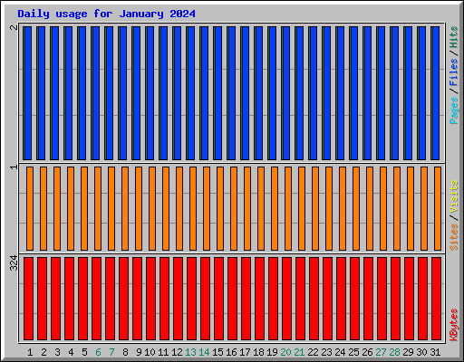Daily usage for January 2024