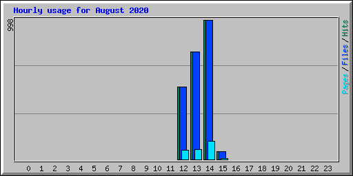 Hourly usage for August 2020